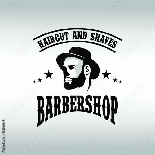 Barber Shop label, banner, logo vector