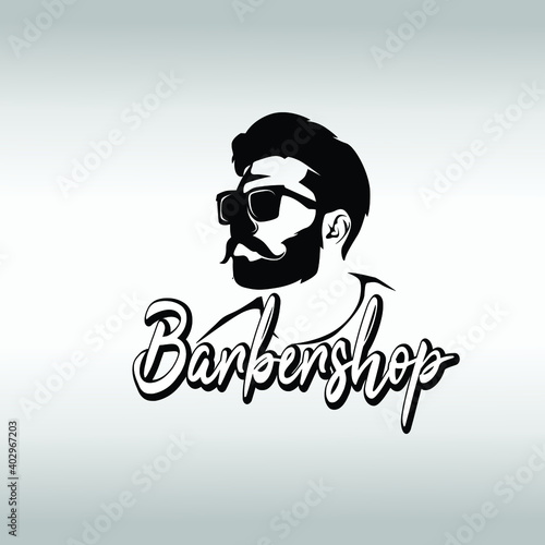 Barber Shop label, banner, logo vector