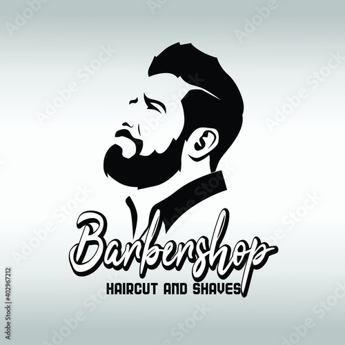 Barber Shop label, banner, logo vector