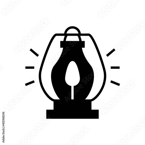 lamp lantern icon solid style vector for your design