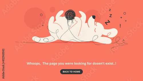 Error 404 Page With Sleeping Dog