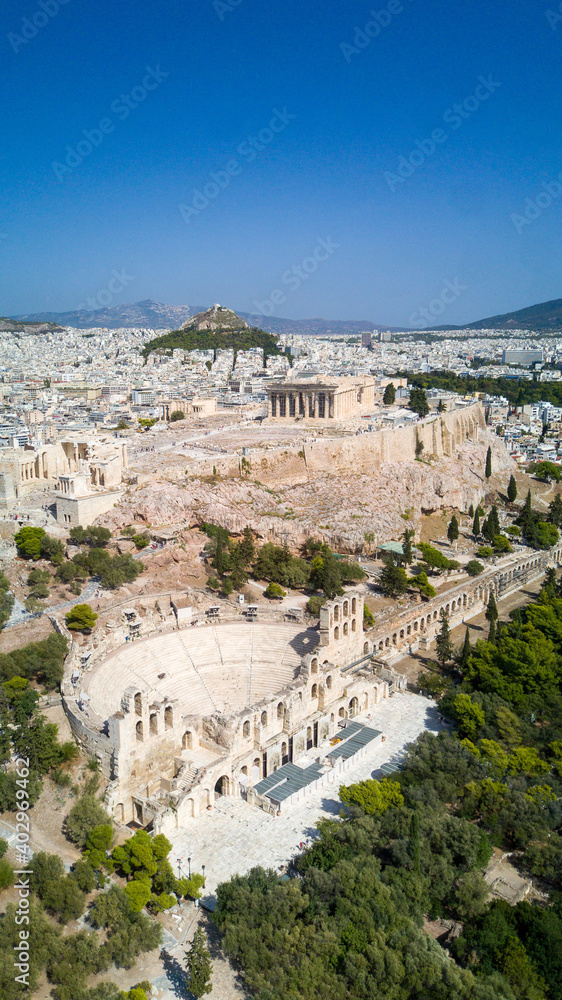 Acropolis of Athens view from drone