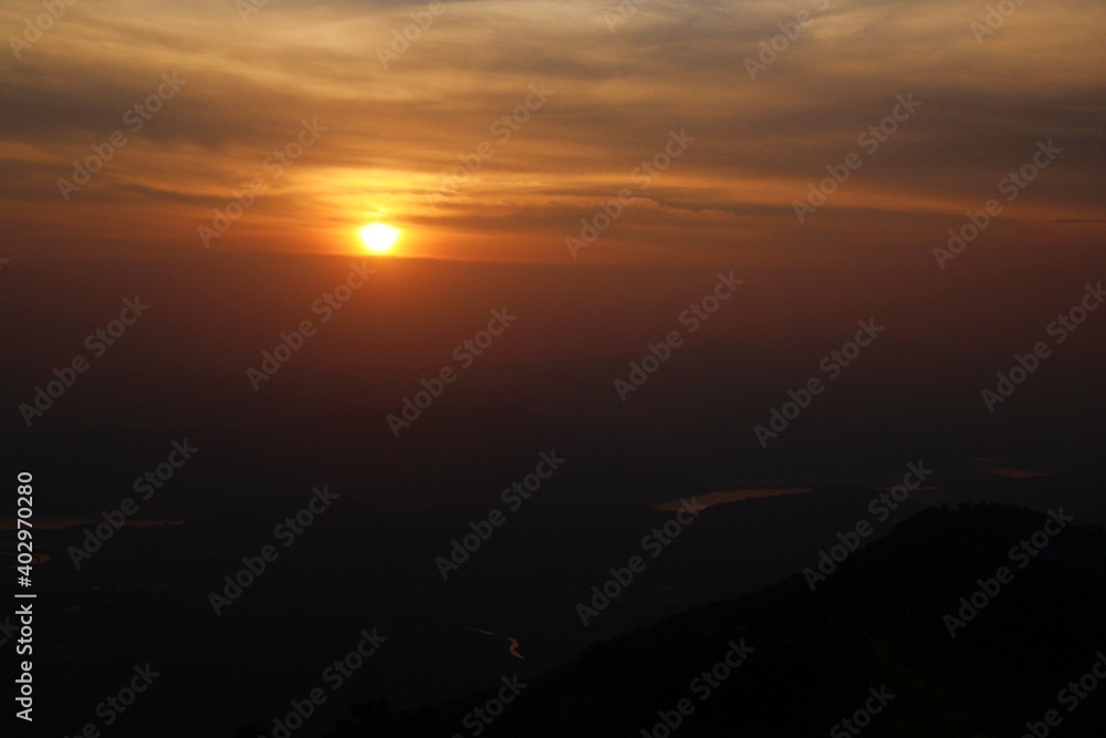 sunset in the mountains