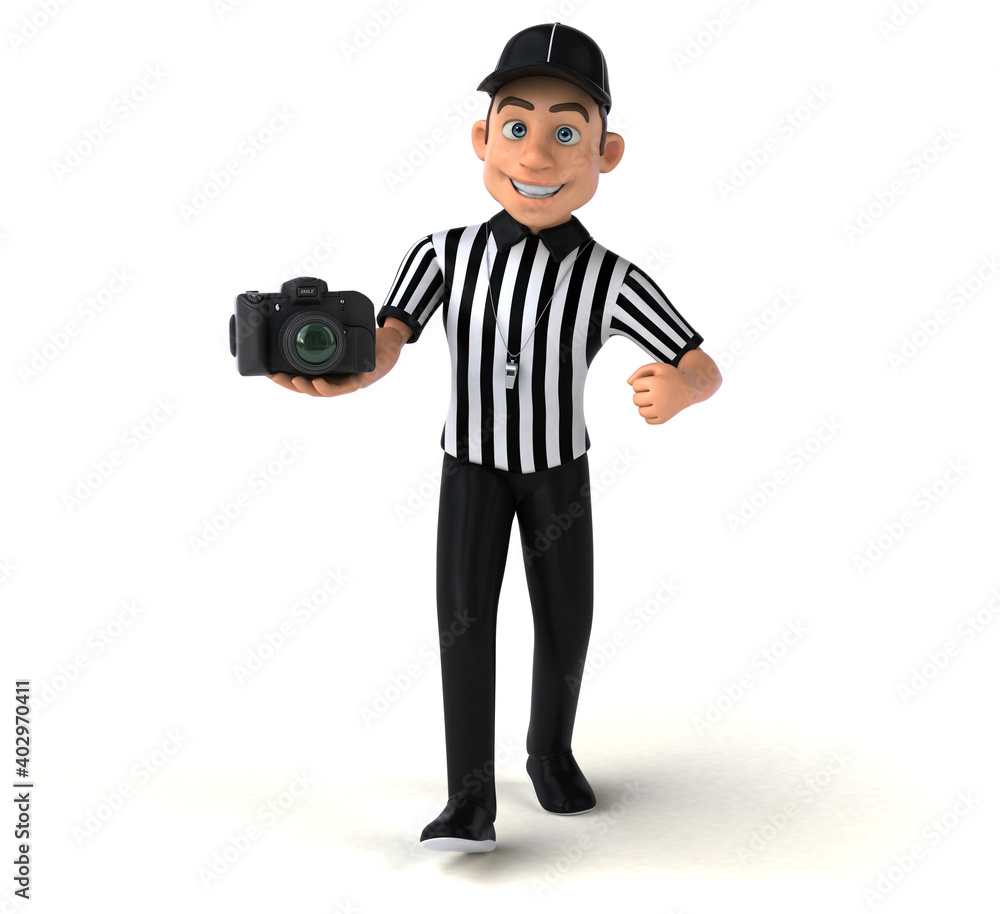 Fun 3D Illustration of an american Referee Fun 3D Illustration of an american Referee