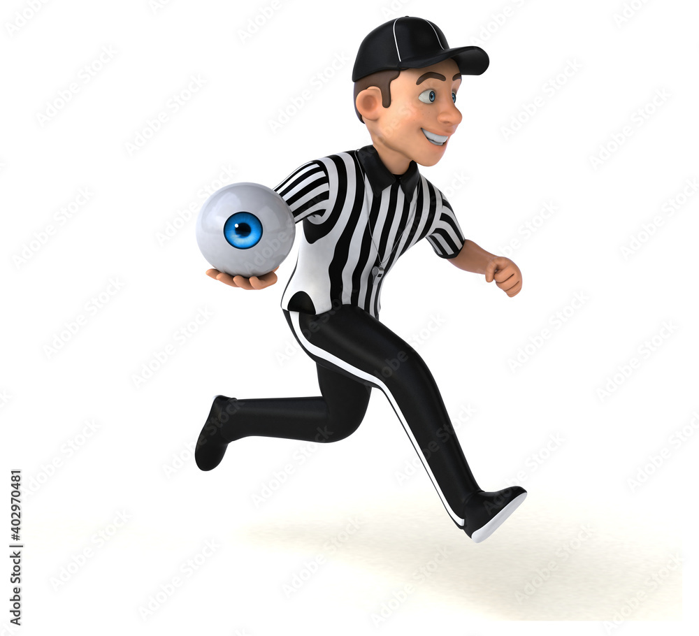 Fun 3D Illustration of an american Referee Fun 3D Illustration of an american Referee