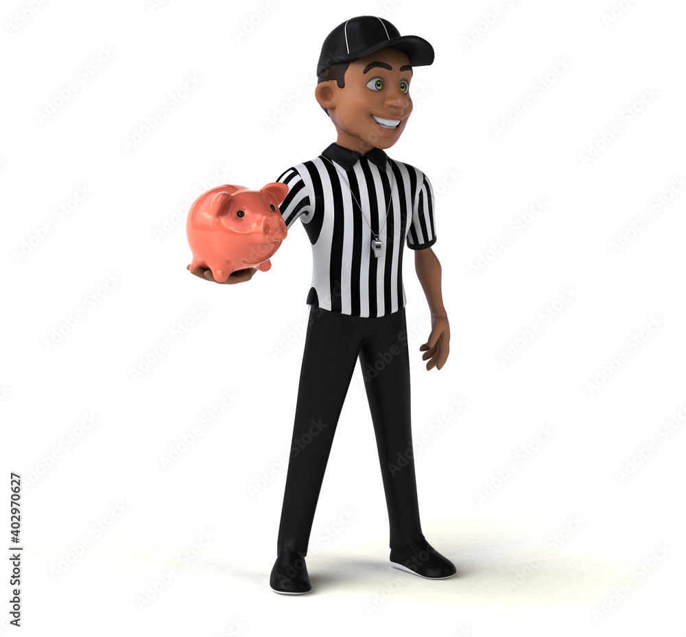 Fun 3D Illustration of an american Referee Fun 3D Illustration of an american Referee