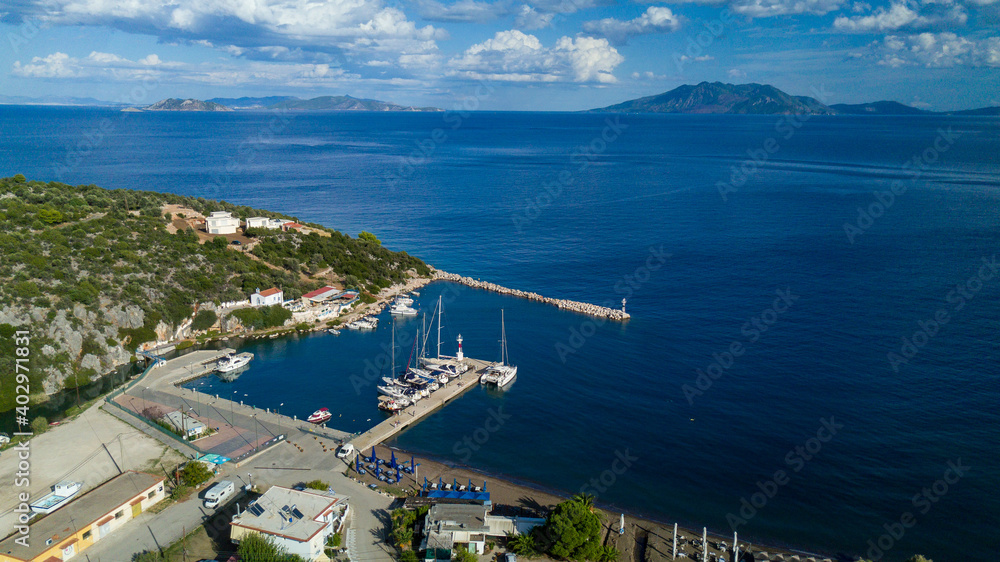 view of the port in greece
