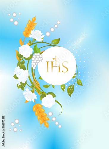 composition with distinctive symbols of holy communion