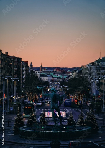 view of the city sunset Gothenburg