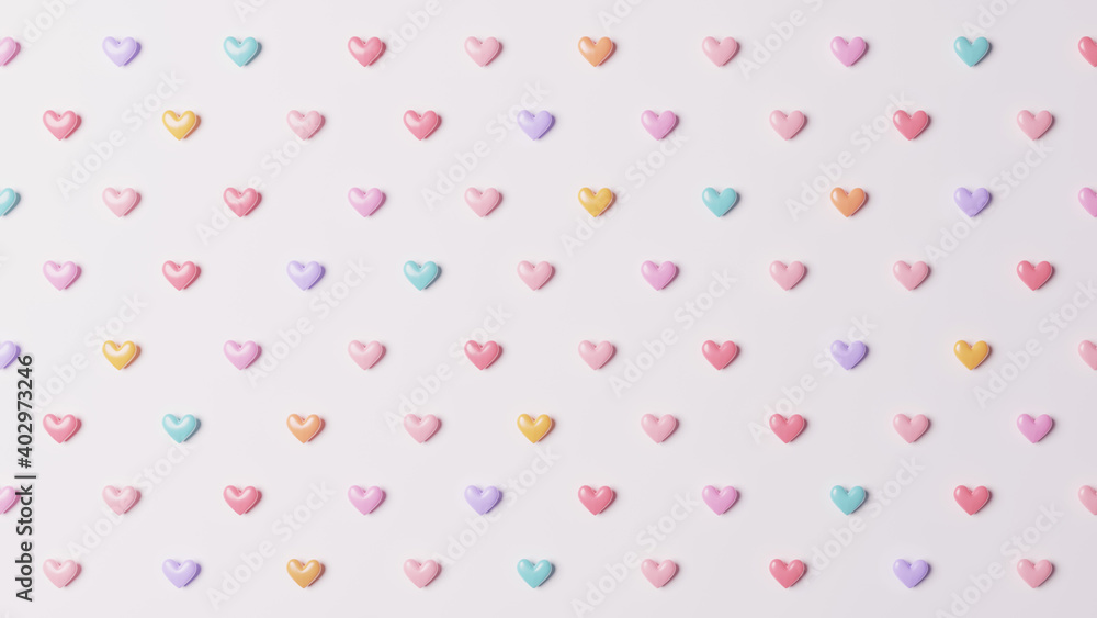Heart pastel color pattern background