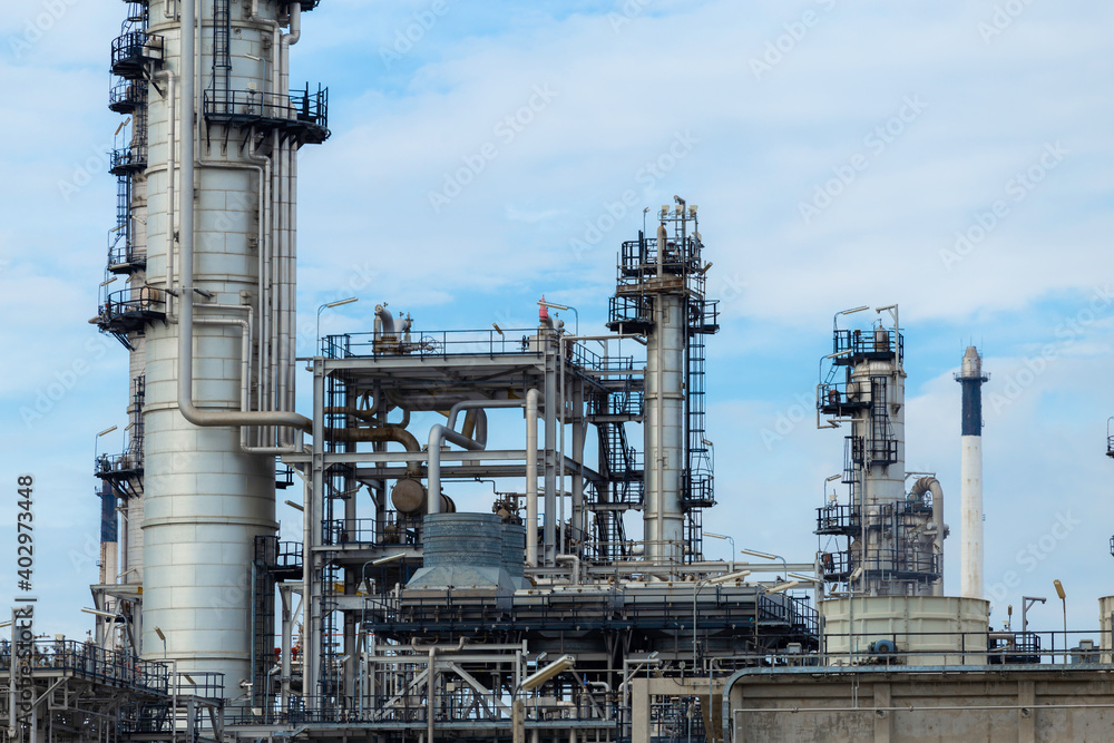 Industrial of oil refinery plant from industry zone ,Refinery factory oil storage tank and pipeline steel Industrial of oil refinery plant from industry zone ,Refinery factory oil storage tank and pipeline steel