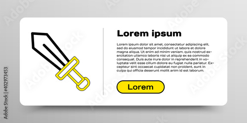 Line Sword for game icon isolated on white background. Colorful outline concept. Vector.