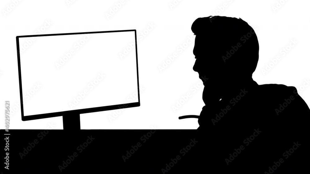 Silhouette Surveillance agent and hacker answering a phone call. Silhouette Surveillance agent and hacker answering a phone call.