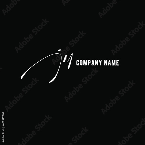 JM J M Initial handwriting creative fashion elegant design logo Sign Symbol template vector icon