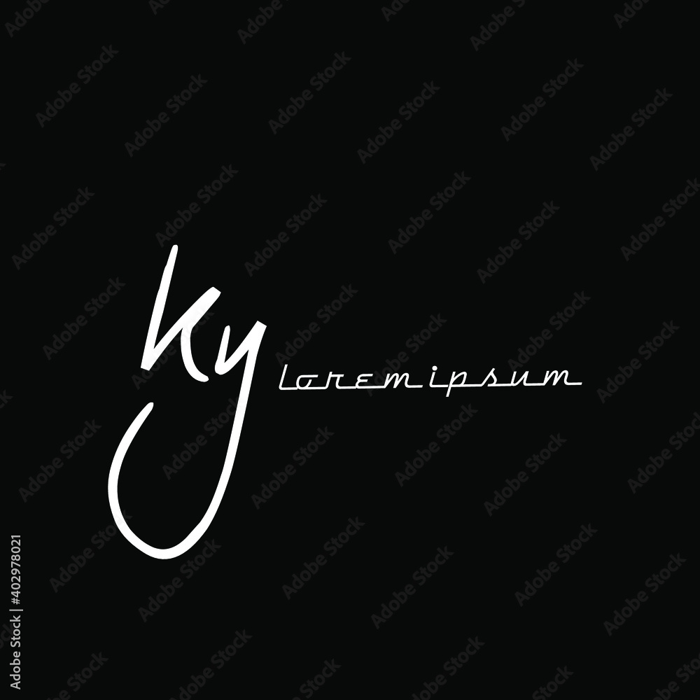 KY K Y Initial handwriting creative fashion elegant design logo Sign Symbol template vector icon KY K Y Initial handwriting creative fashion elegant design logo Sign Symbol template vector icon