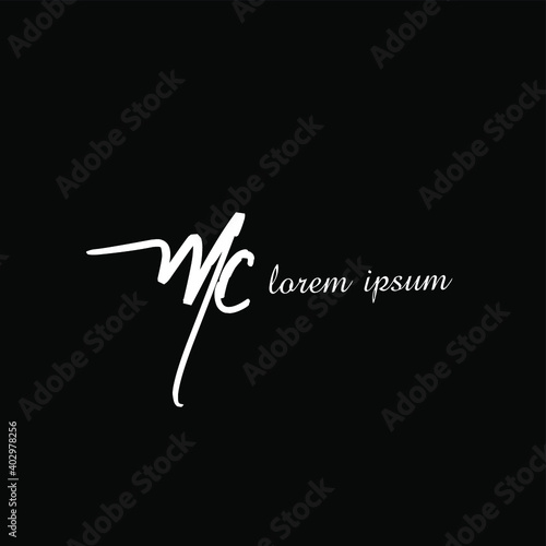 MC M C Initial handwriting creative fashion elegant design logo Sign Symbol template vector icon