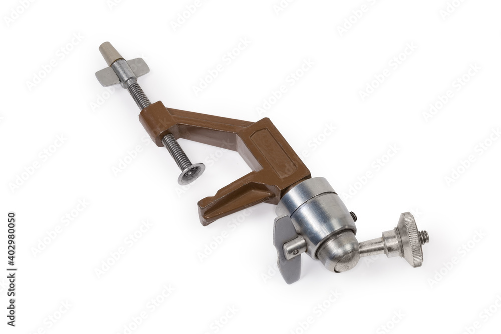 Used camera mount bracket with ball head and screw clamp Used camera mount bracket with ball head and screw clamp