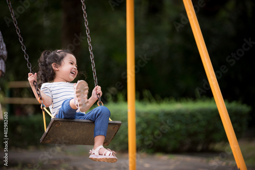 Little children having fun in the playground