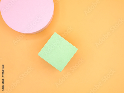 round shape. Pastel-colored display composition for background For advertising work And promoting products