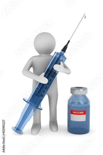doctor with medical syringe...