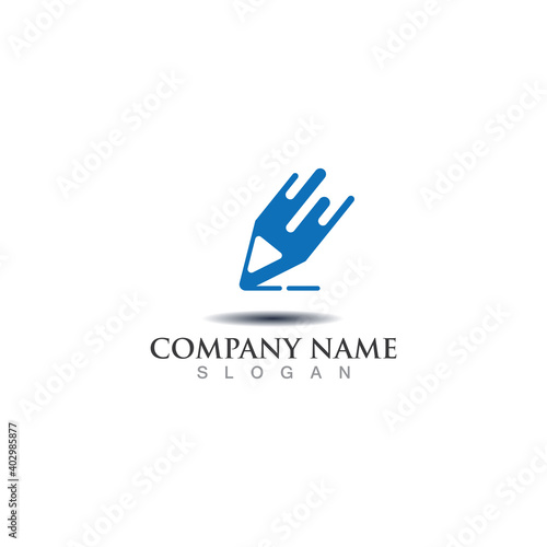 Fototapet Digital Pencil Tech Logo modern for Business logo design, Branding template