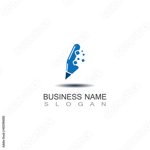 Digital Pencil Tech Logo modern for Business logo design, Branding template