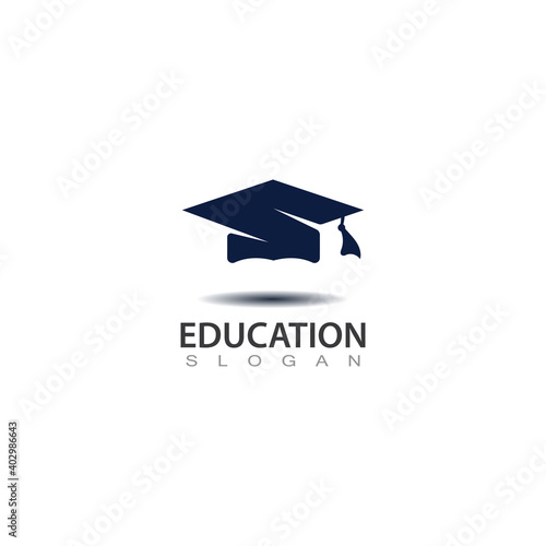 Modern hat graduation for education logo, abstract education design