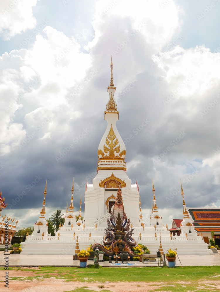 Fototapeta premium Phra That Sajja Pray Great Acts Sorn Pracharam Temple, Ban Na Kae Noi, Dong Ma Fai Subdistrict, Mueang District, Sakon Nakhon Province, Thailand