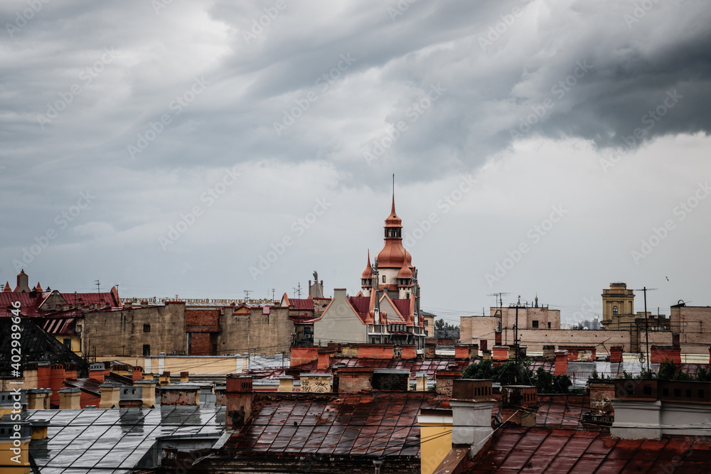 View from the roof of the historic center of St. Petersburg