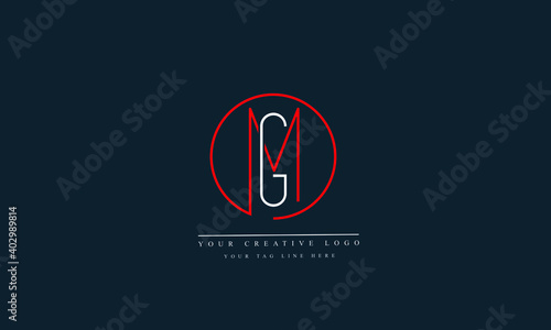 MG, GM, M, G Letter Logo Design with Creative Modern Trendy Typography
