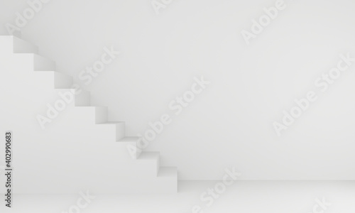 White stair. Light and clean geometric Background.