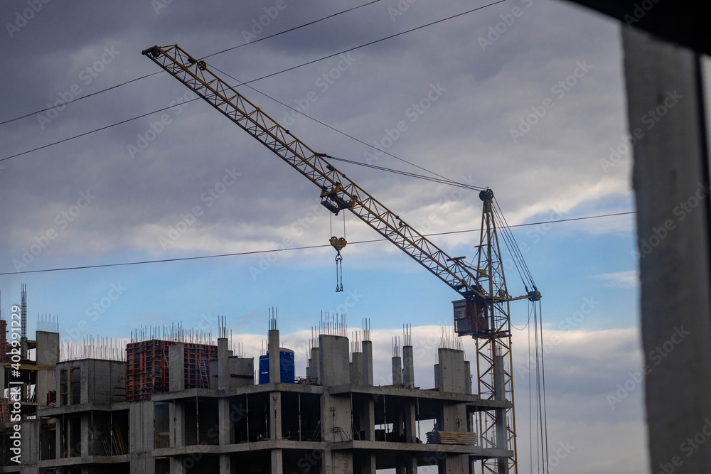 construction site with crane