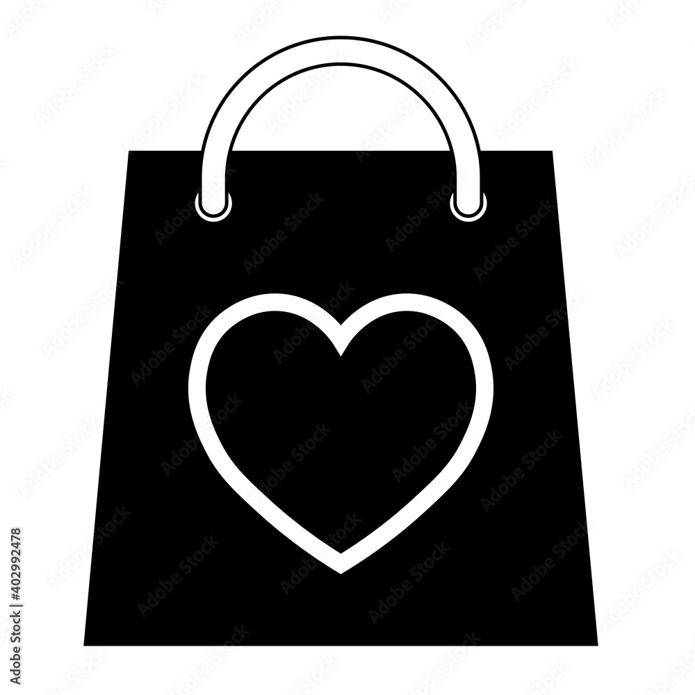 Simple illustration of package with heart icon for St. Valentines Day Simple illustration of package with heart icon for St. Valentines Day