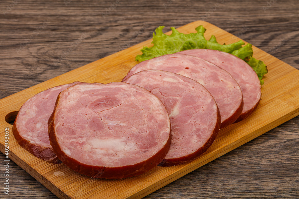 Slices of pork meat ham
