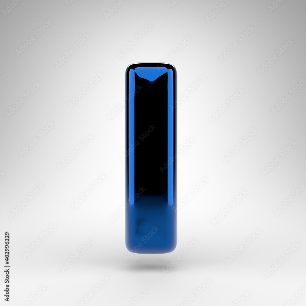 Letter L lowercase on white background. Blue chrome 3D letter with glossy surface. Letter L lowercase on white background. Blue chrome 3D letter with glossy surface.