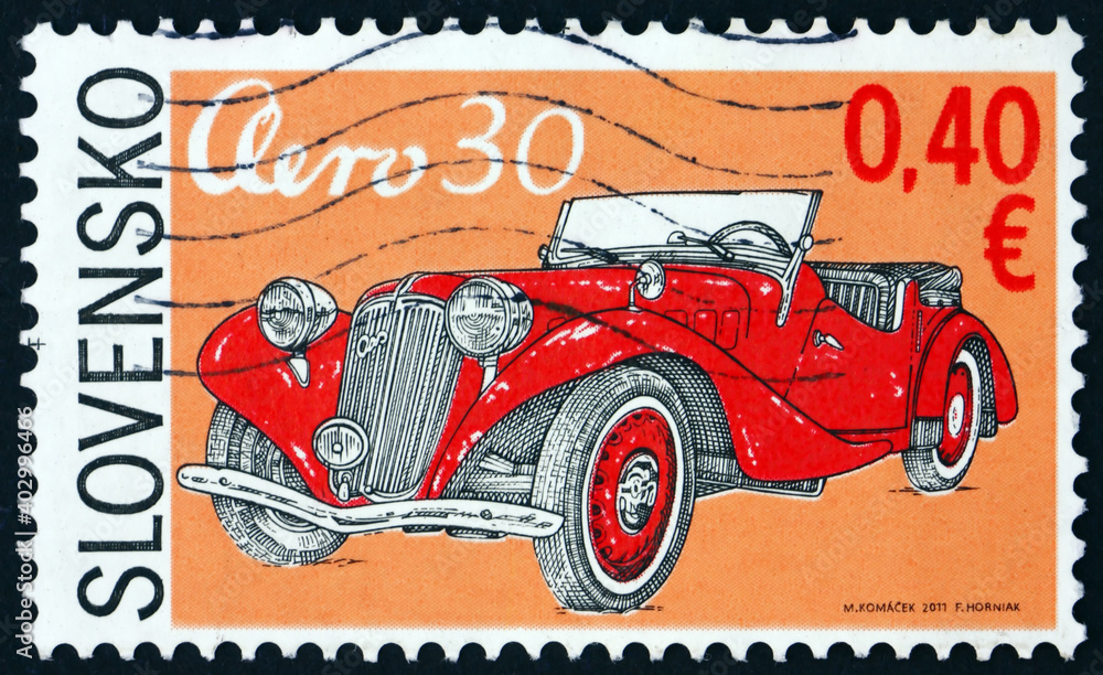 Postage stamp Slovakia 2011 Aero 30, vintage car