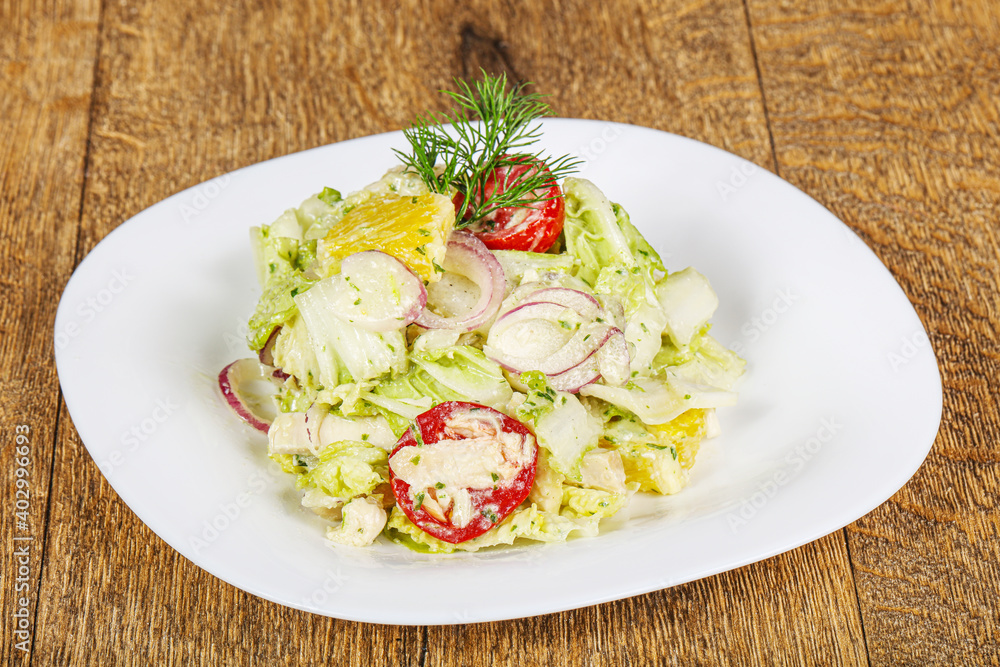 Salad with chicken and orange Salad with chicken and orange