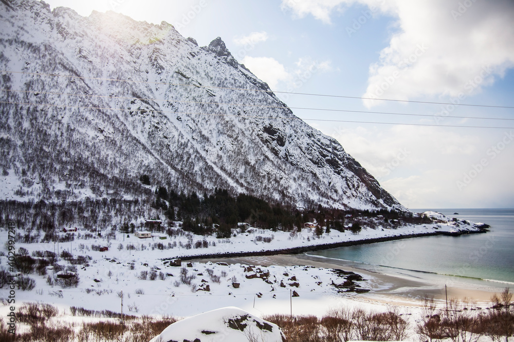 Fototapeta premium Winter in Lofoten Islands, Northern Norway