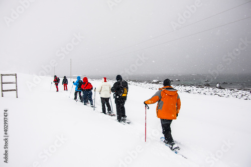 Winter in Bleik Beach, Lofoten Islands, Northern Norway