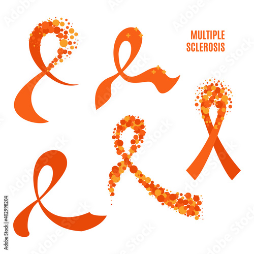 Multiple sclerosis awareness orange ribbon collection set
