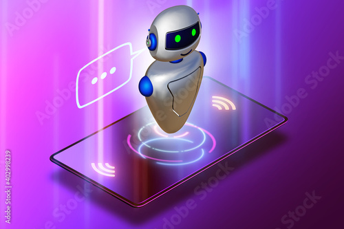 Wallpaper Mural Concept of chat bot - 3d rendering Torontodigital.ca