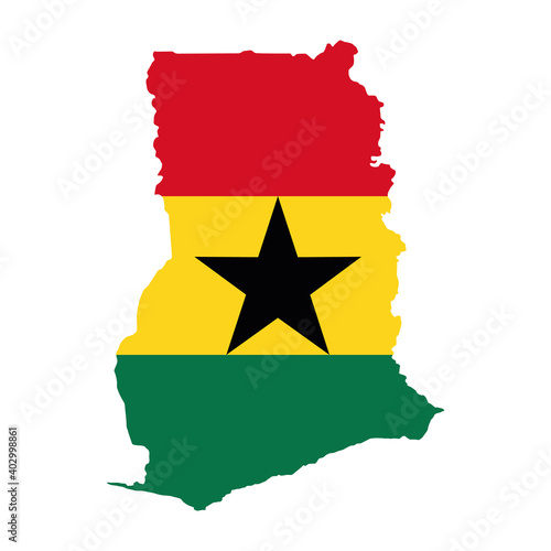 vector map flag of Ghana isolated on white background