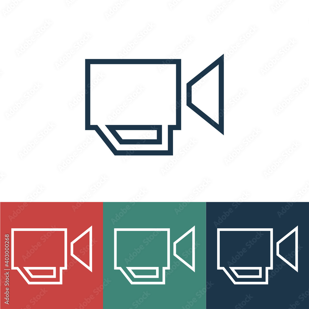 Linear vector icon with camera Linear vector icon with camera
