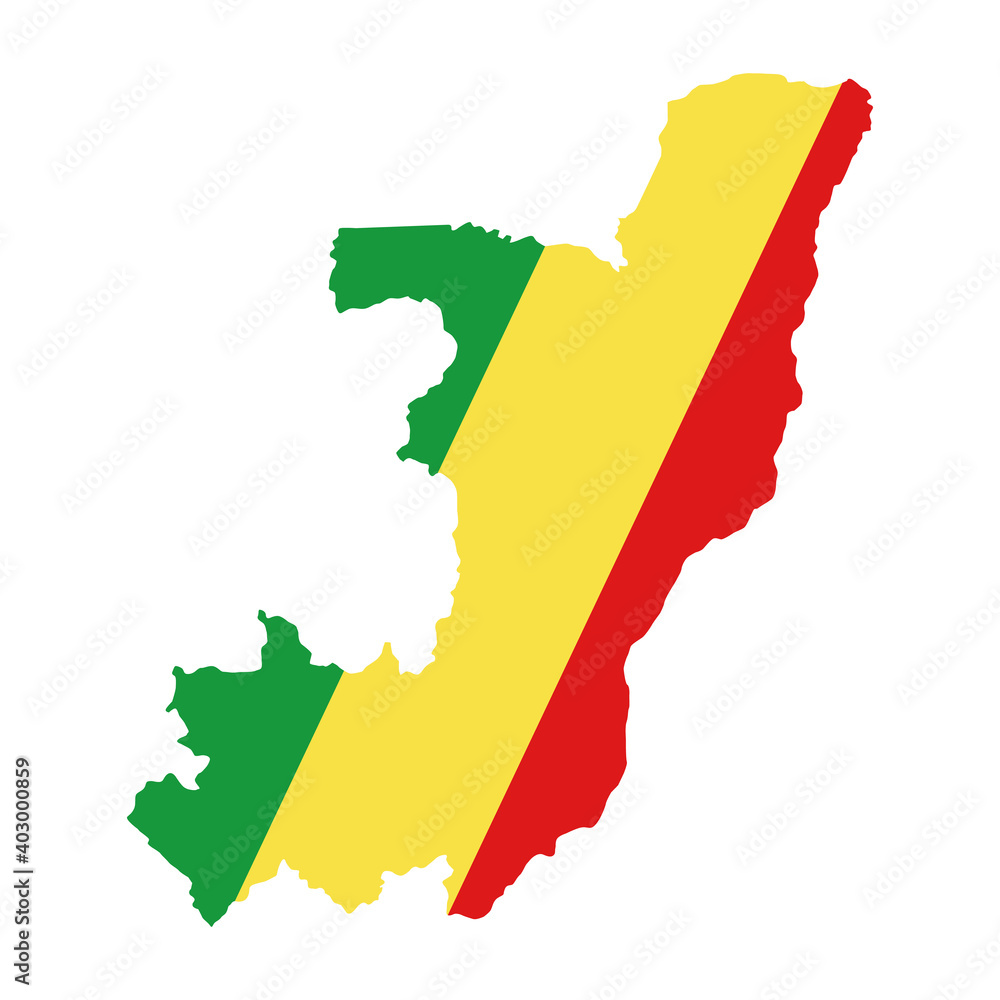 vector map flag of Republic of the Congo isolated on white background ...