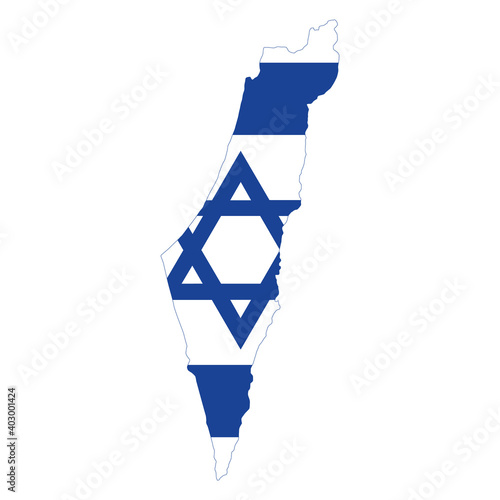 vector map flag of Israel isolated on white background