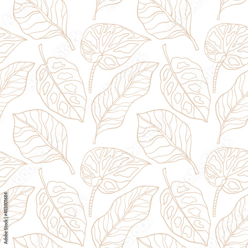 Floral seamless pattern with tropical leaves © artrise