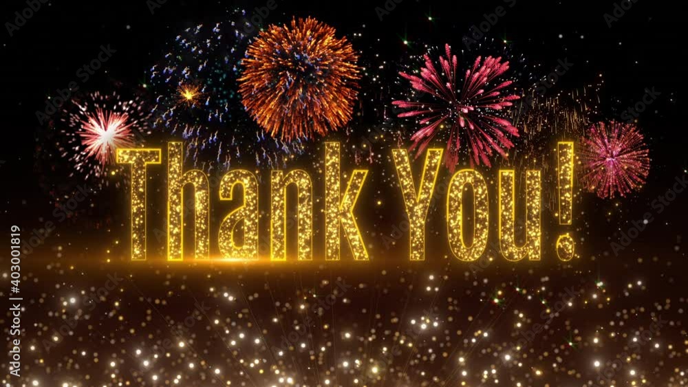 Thanks Fireworks thank you design with fireworks video Stock Video | Adobe Stock