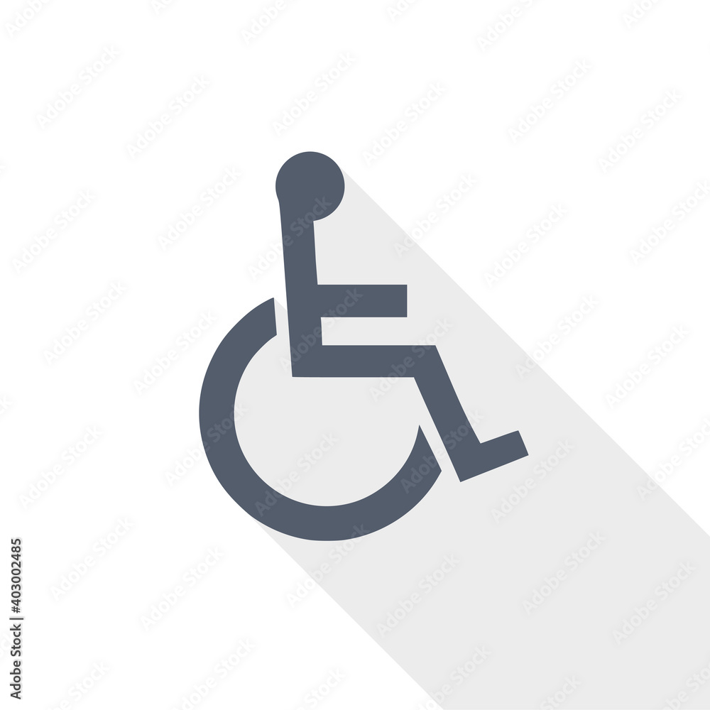 Wheelchair vector icon, flat design illustration in eps 10 Wheelchair vector icon, flat design illustration in eps 10