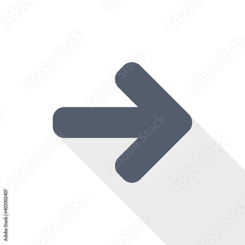 Right arrow, next vector icon, flat design illustration in eps 10