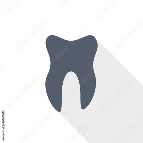 Tooth vector icon, flat design illustration in eps 10
